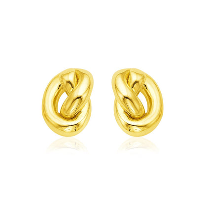 14k Yellow Gold Polished Knot Earrings