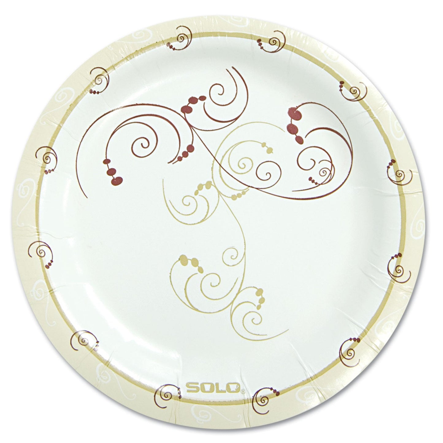 Dart Symphony Paper Dinnerware, Mediumweight Plate, 6" dia, Tan, 125/Pack