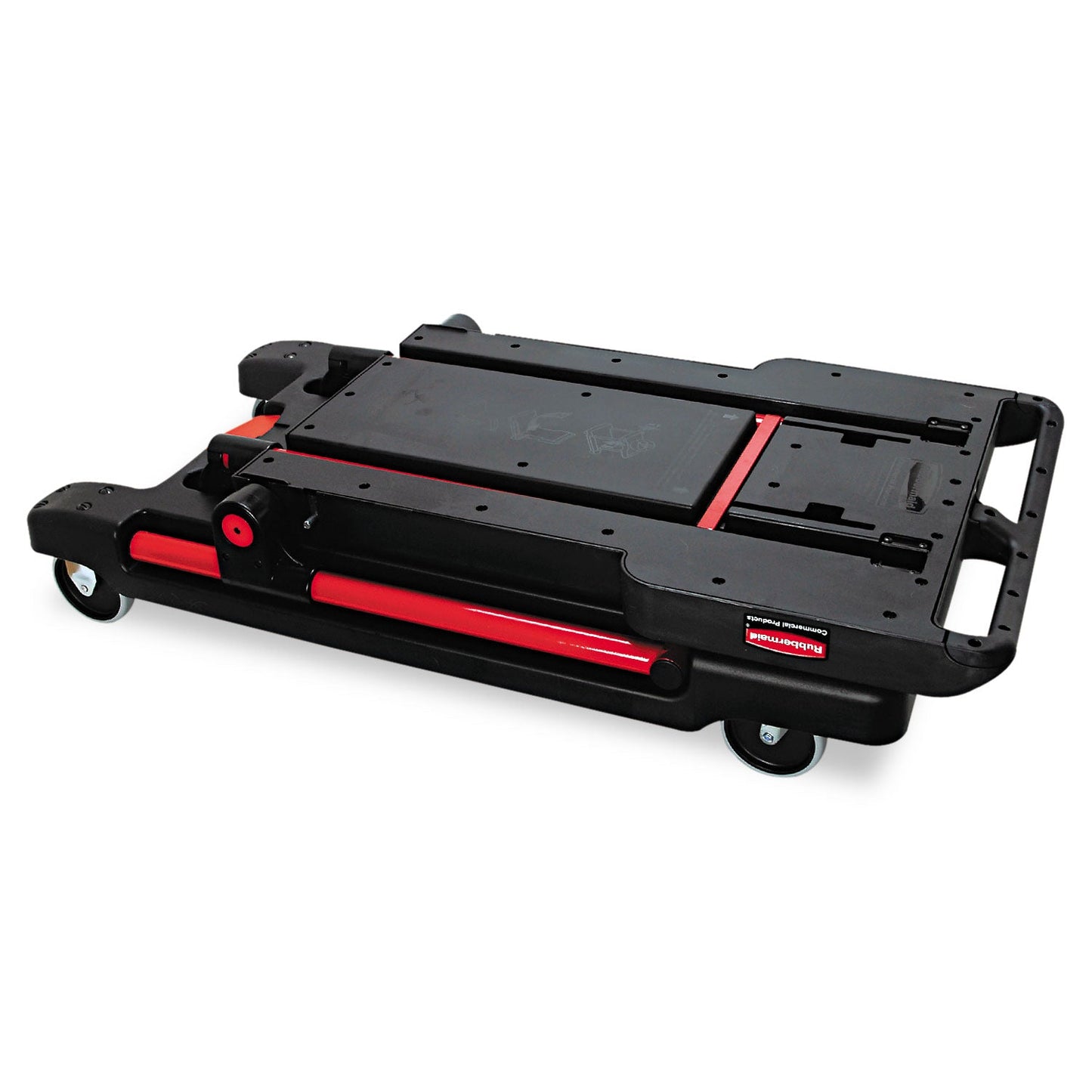 Rubbermaid Convertible Utility Cart, Plastic, 2 Shelves, 400 lb Capacity, 23.88" x 45.13" x 34.38", Black