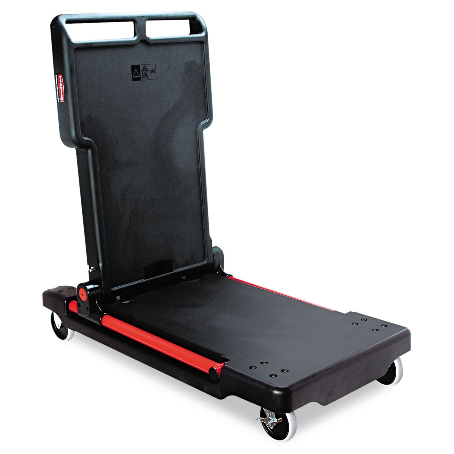 Rubbermaid Convertible Utility Cart, Plastic, 2 Shelves, 400 lb Capacity, 23.88" x 45.13" x 34.38", Black
