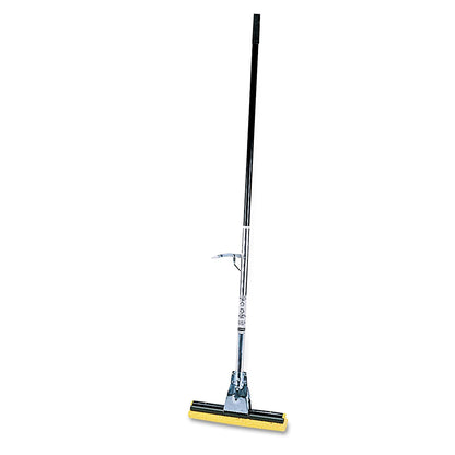 Rubbermaid Steel Sponge Mop, 12" Wide Yellow Cellulose Sponge Head, Bronze Steel Handle