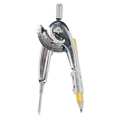 Charles Leonard Ball Bearing Compass with Traditional Pointed Tip, 12" Maximum Diameter, Metal, Dozen
