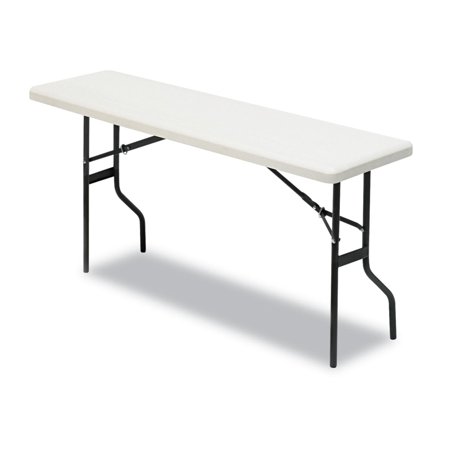 Iceberg IndestrucTable Classic Folding Table, Rectangular Top, 250 lb Capacity, 60w x 18d x 29h, Platinum