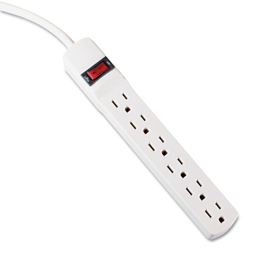 Innovera Power Strip, 6 Outlets, 15 ft Cord, Ivory