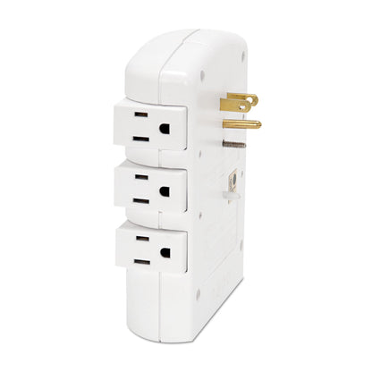 Innovera Wall Mount Surge Protector, 6 AC Outlets, 2,160 J, White