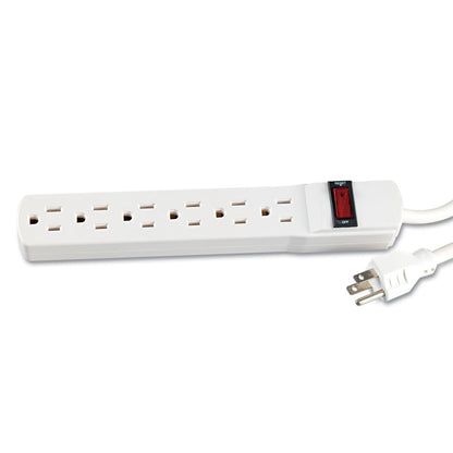 Innovera Power Strip, 6 Outlets, 6 ft Cord, Ivory