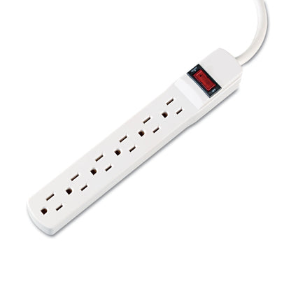 Innovera Power Strip, 6 Outlets, 15 ft Cord, Ivory