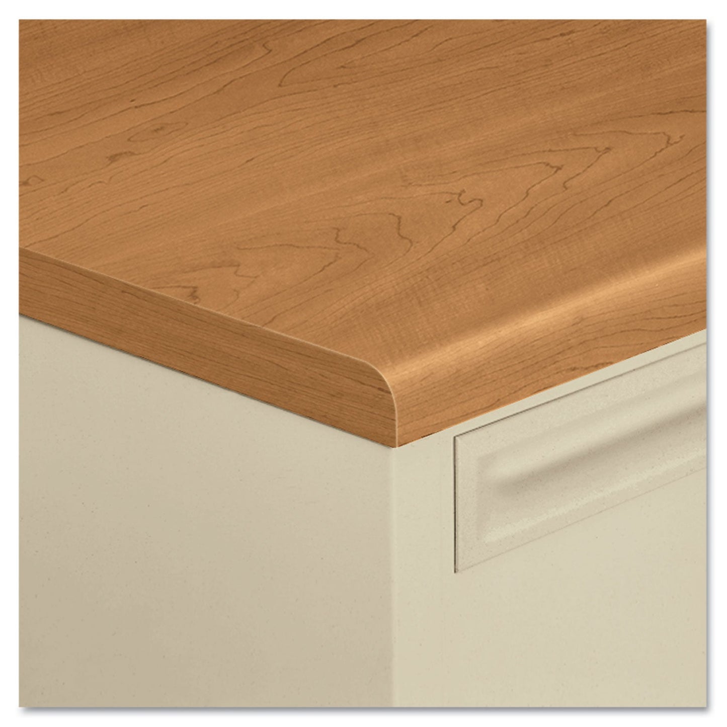 HON 38000 Series Left Pedestal Desk, 72" x 36" x 29.5", Harvest/Putty