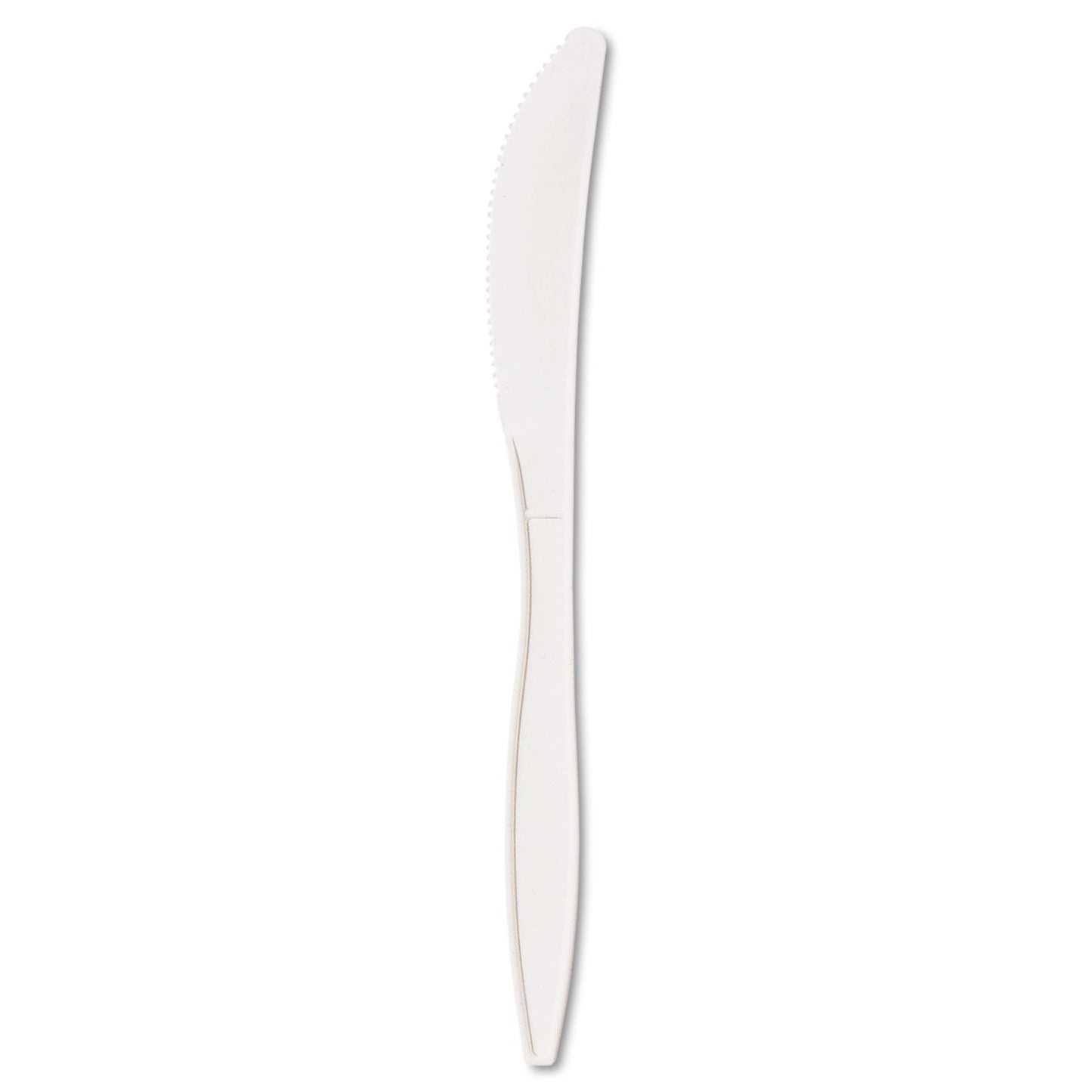 Boardwalk Mediumweight Polypropylene Cutlery, Knife, White, 1000/Carton