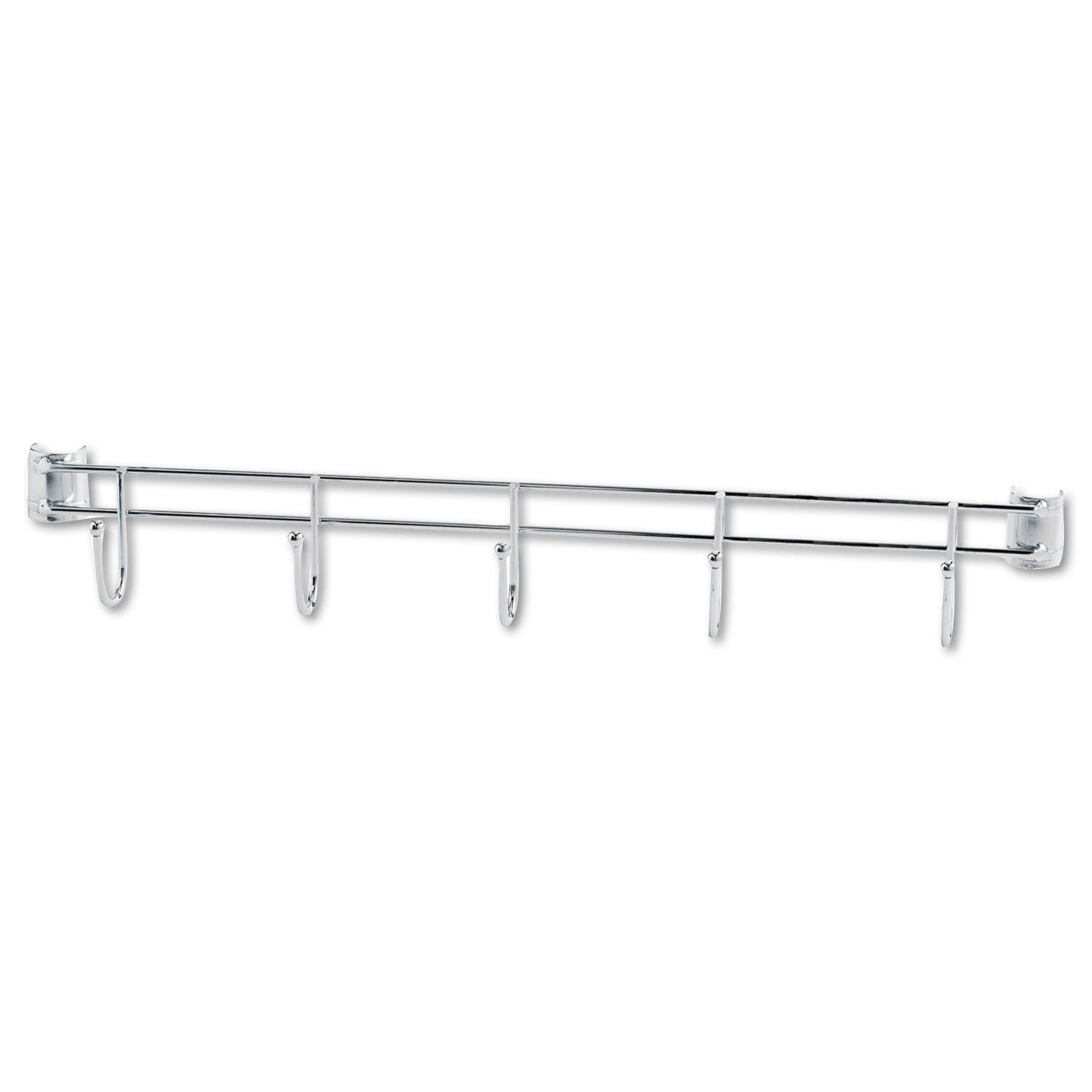 Alera Hook Bars For Wire Shelving, Five Hooks, 24" Deep, Silver, 2 Bars/Pack