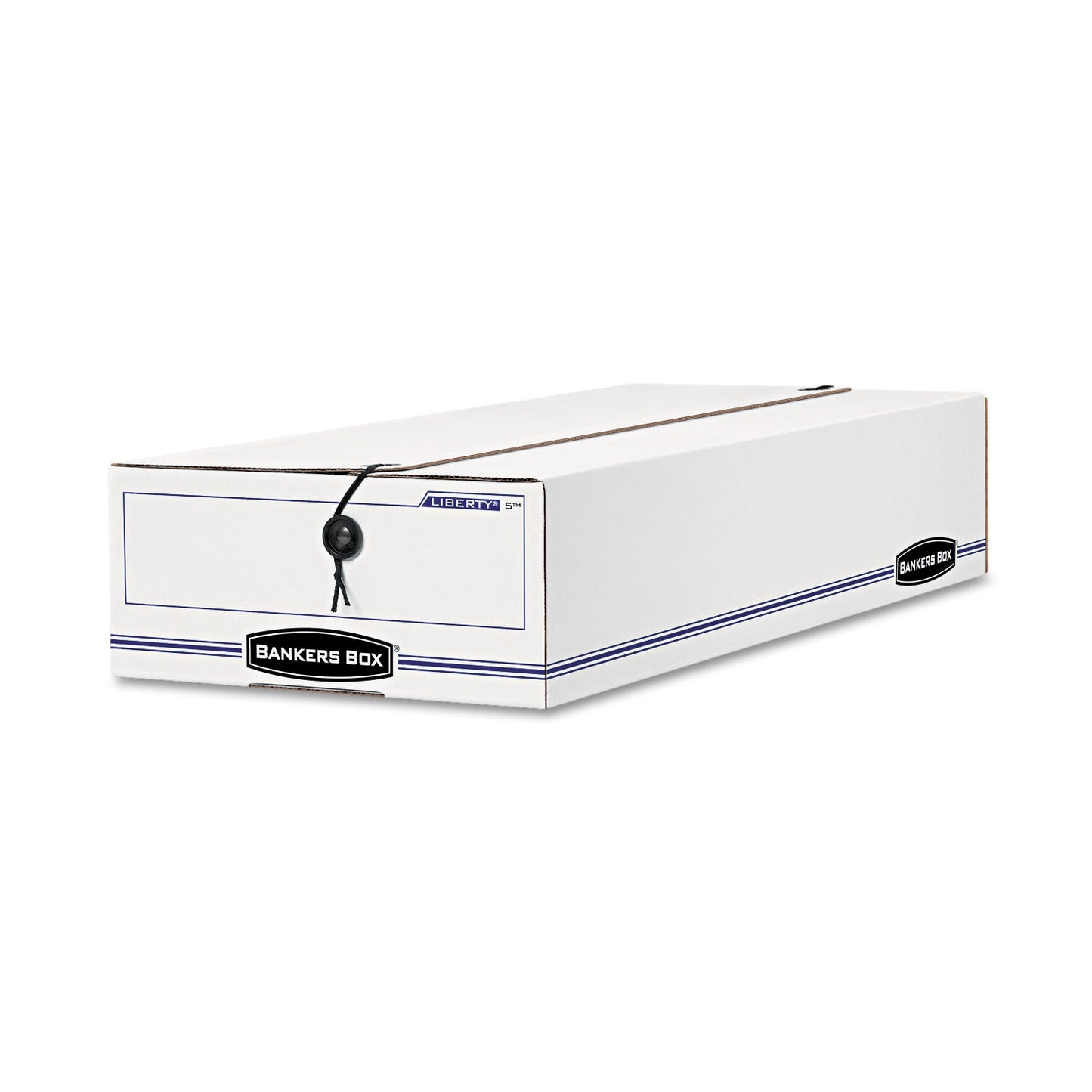 Bankers Box LIBERTY Check and Form Boxes, 11" x 24" x 5", White/Blue, 12/Carton