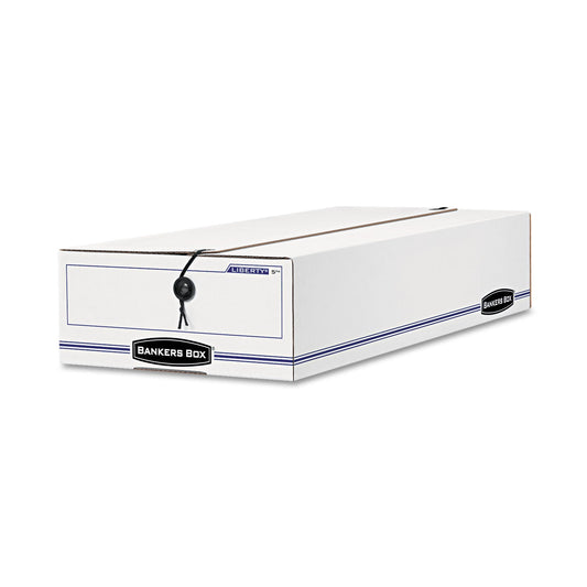 Bankers Box LIBERTY Check and Form Boxes, 11" x 24" x 5", White/Blue, 12/Carton