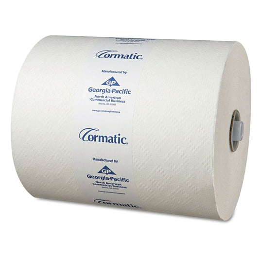 Georgia Pacific Hardwound Roll Towels, 8.25" x 700 ft, White, 6 Rolls/Carton