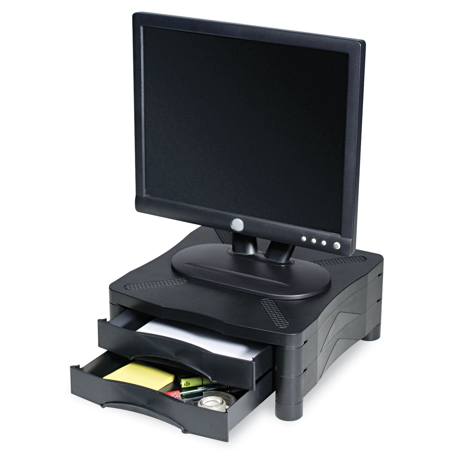 Kelly Computer Supply Monitor Stand, 13" x 13.5" x 4.75" to 5.75", Black, Supports 60 lbs