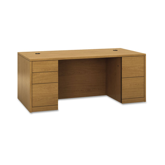 HON 10500 Series Double Pedestal Desk with Full Pedestals, 72" x 36" x 29.5", Harvest