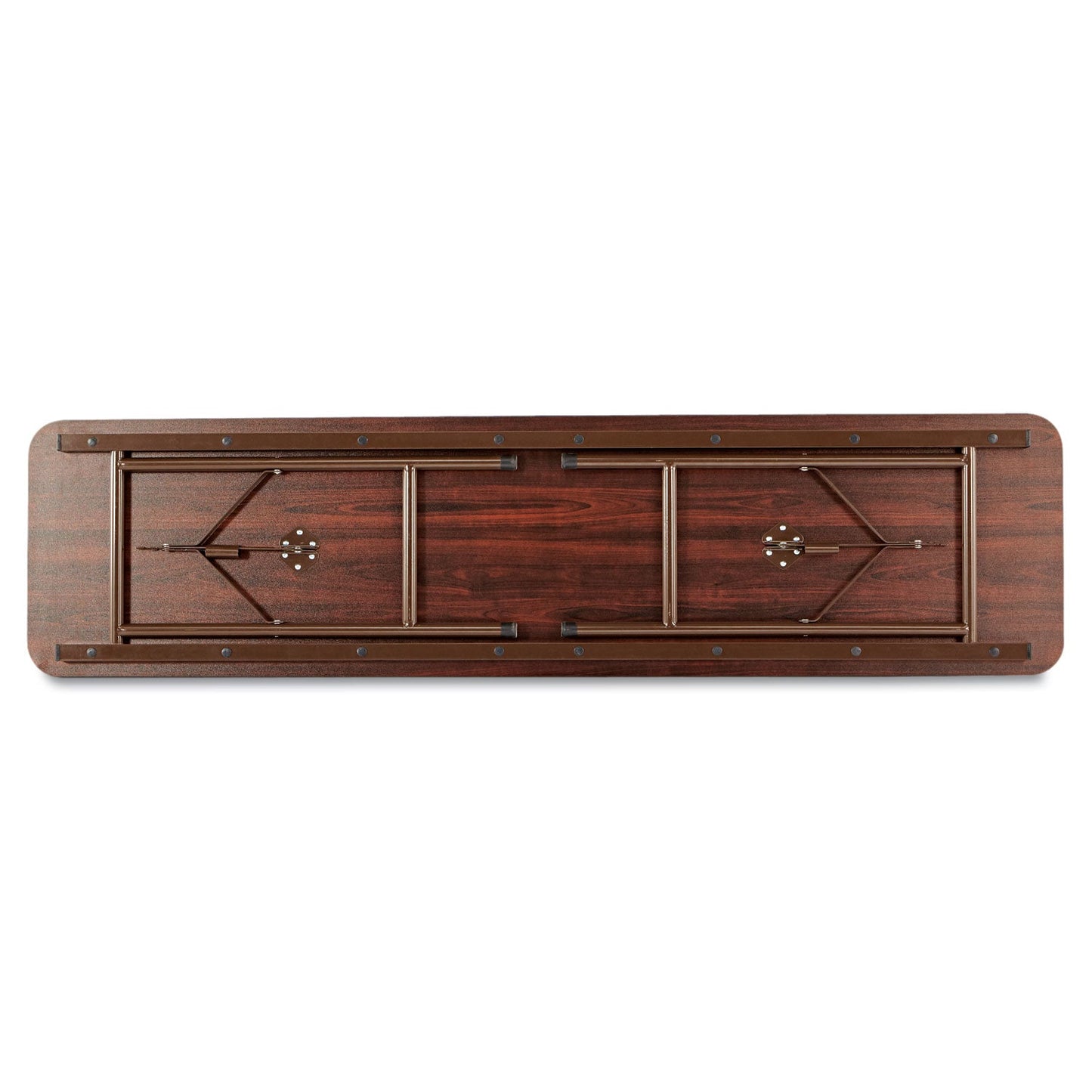 Alera Wood Folding Table, Rectangular, 71.88w x 17.75d x 29.13h, Mahogany