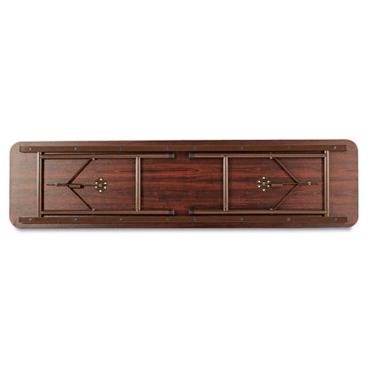 Alera Wood Folding Table, Rectangular, 71.88w x 17.75d x 29.13h, Mahogany