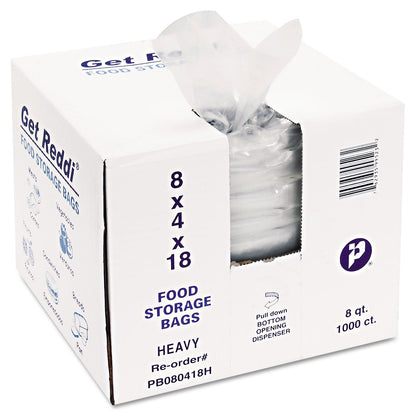 Inteplast Group Food Bags, 8 qt, 1 mil, 8" x 18", Clear, 1,000/Carton