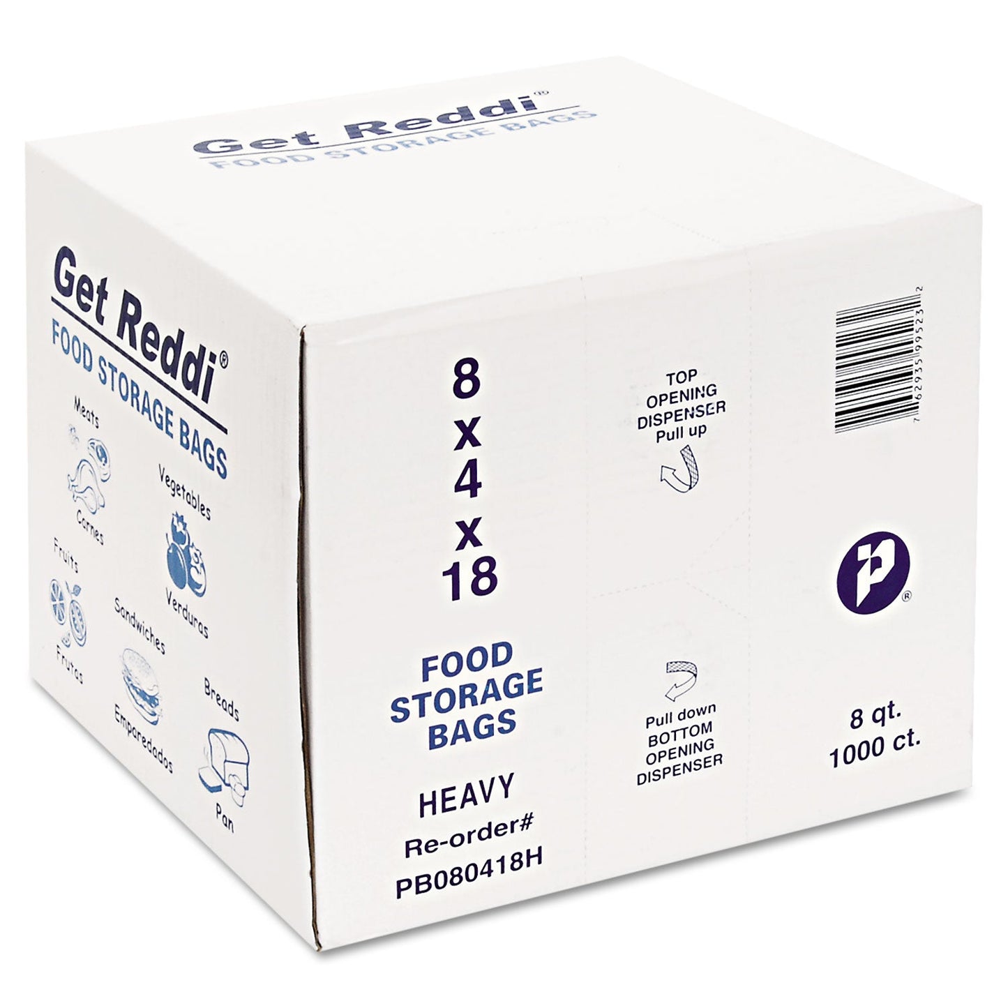 Inteplast Group Food Bags, 8 qt, 1 mil, 8" x 18", Clear, 1,000/Carton