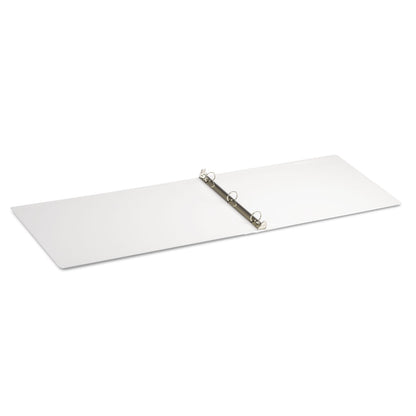 Universal Ledger-Size Round Ring Binder with Label Holder, 3 Rings, 1" Capacity, 11 x 17, White