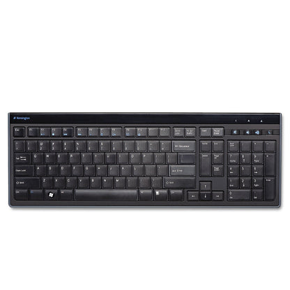 Kensington Slim Type Standard Keyboard, 104 Keys, Black