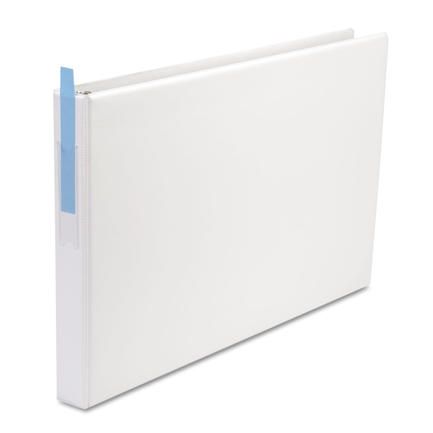 Universal Ledger-Size Round Ring Binder with Label Holder, 3 Rings, 1" Capacity, 11 x 17, White