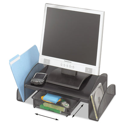 Safco Onyx Mesh Monitor Stand, 19.25" x 11.25" x 6.25", Black