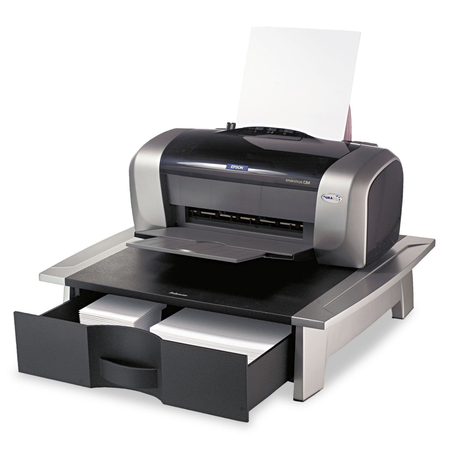 Fellowes Office Suites Printer/Machine Stand, 21.25 x 18.06 x 5.25, Black/Silver