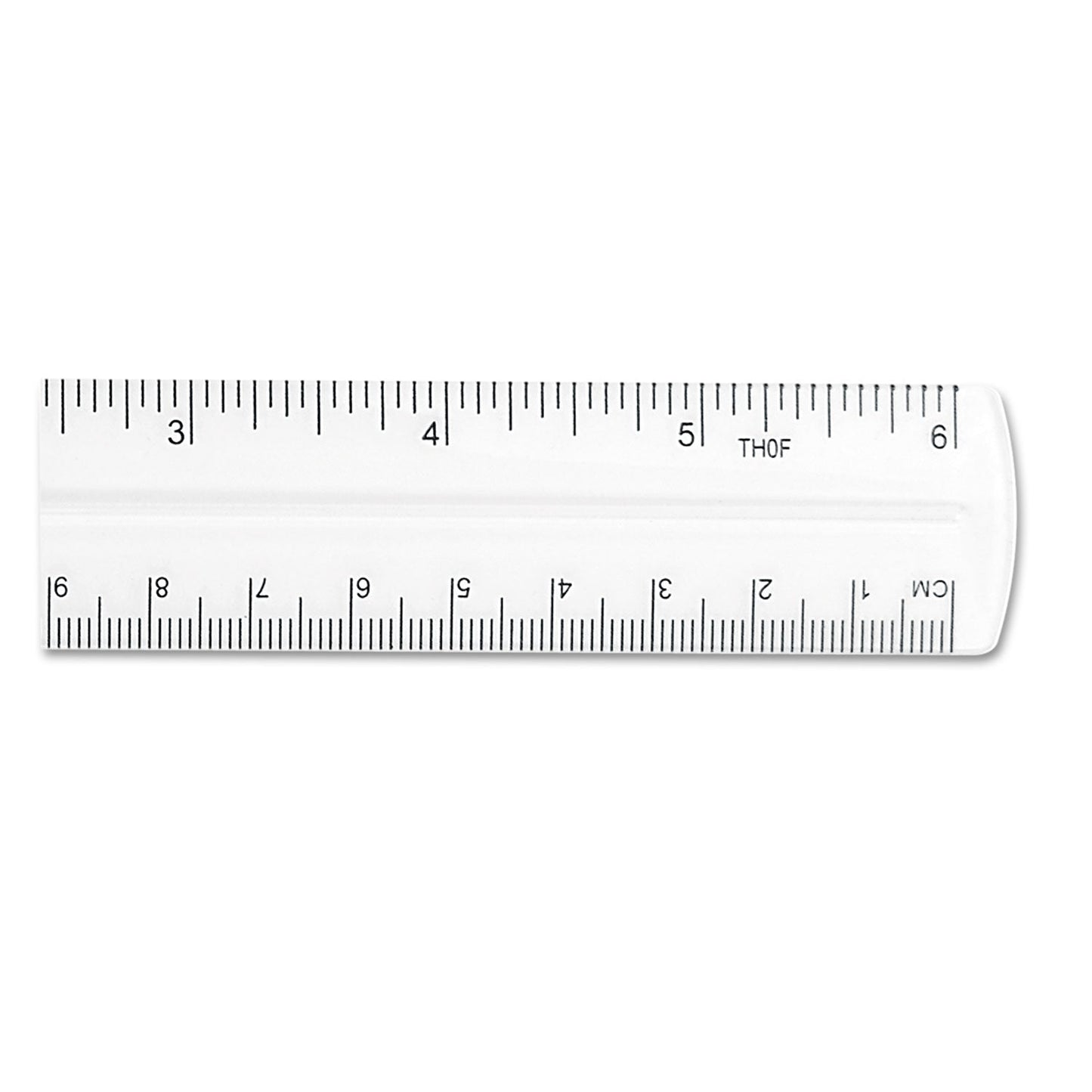 Westcott Transparent Shatter-Resistant Plastic Ruler, Standard/Metric, 6" Long, Clear