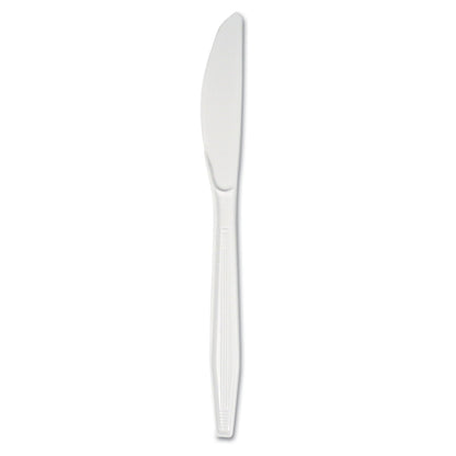 Boardwalk Mediumweight Polystyrene Cutlery, Knife, White, 10 Boxes of 100/Carton