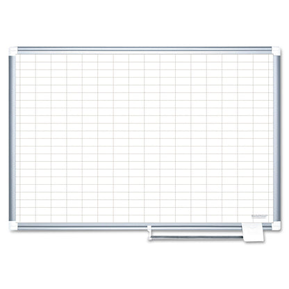 MasterVision Grid Planning Board, 1 x 2 Grid, 48 x 36, White/Silver