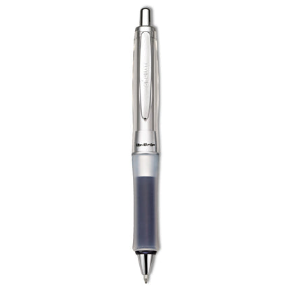 Pilot Dr. Grip Center of Gravity Ballpoint Pen, Retractable, Medium 1 mm, Black Ink, Silver/Charcoal Grip Barrel