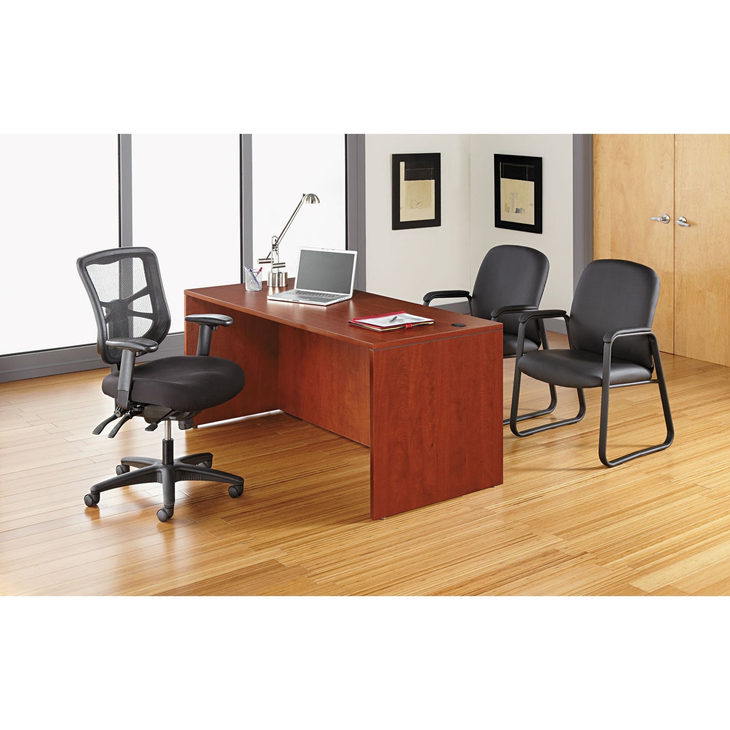 Alera Genaro Series High-Back Guest Chair, 24.60" x 24.80" x 36.61", Black