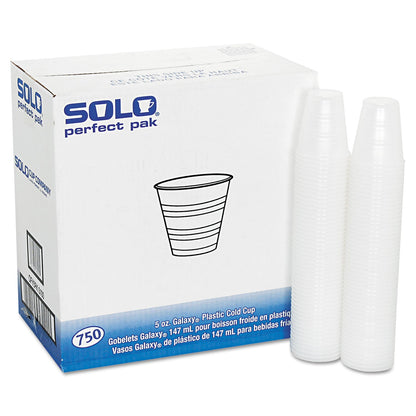 Dart High-Impact Polystyrene Cold Cups, Perfect Pak, 5 oz, Translucent, 750/Carton