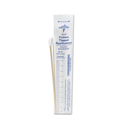 Medline Cotton-Tipped Applicators, 6", 100 Applicators/Box