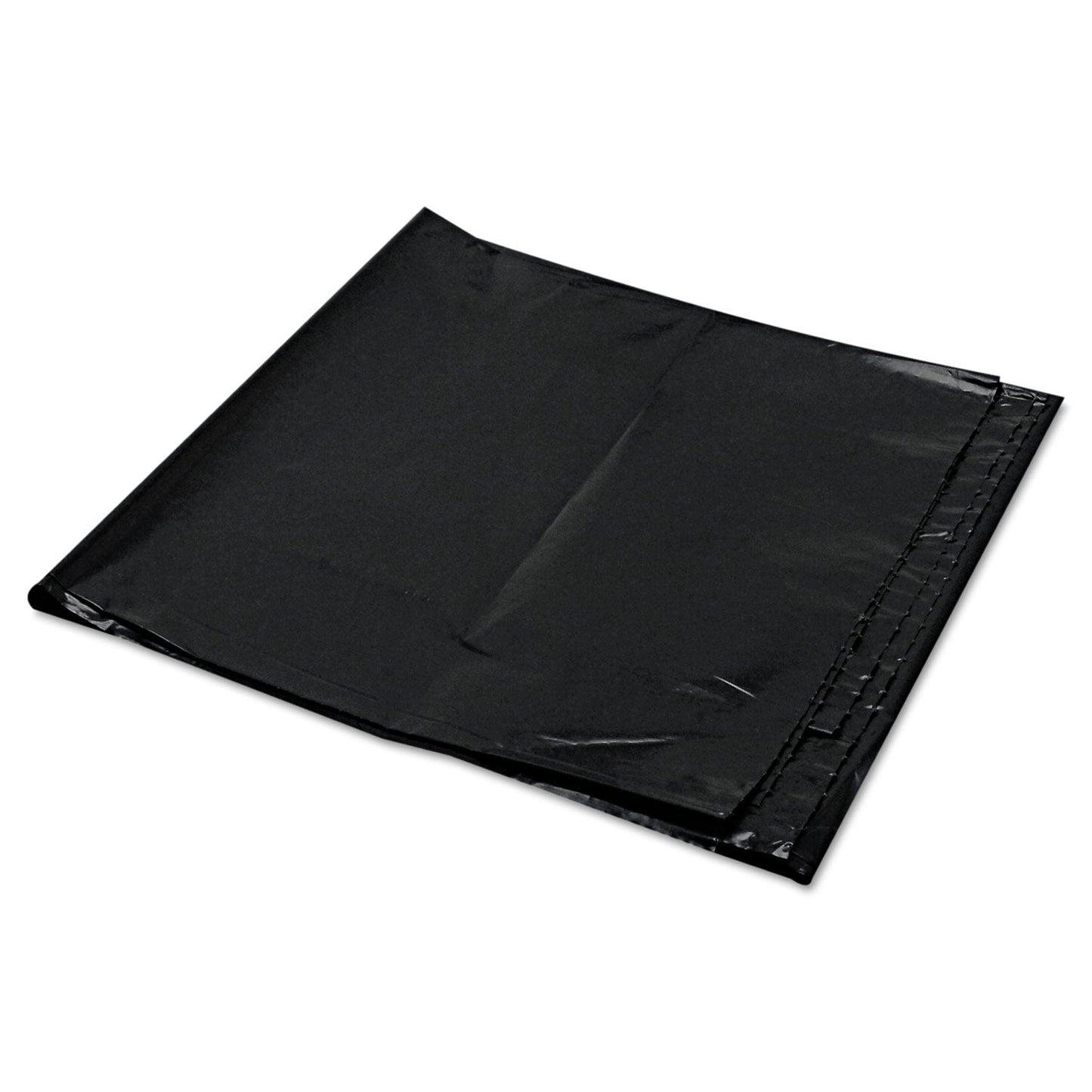 Trinity Plastics Low-Density Can Liners, 56 gal, 1.6 mil, 43" x 47", Black, 100/Carton