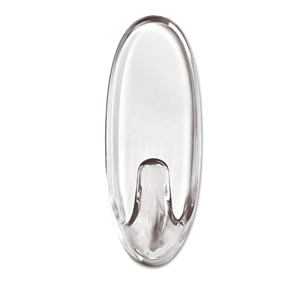 Command Clear Hooks and Strips, Plastic, Medium, 2 Hooks and 4 Strips/Pack