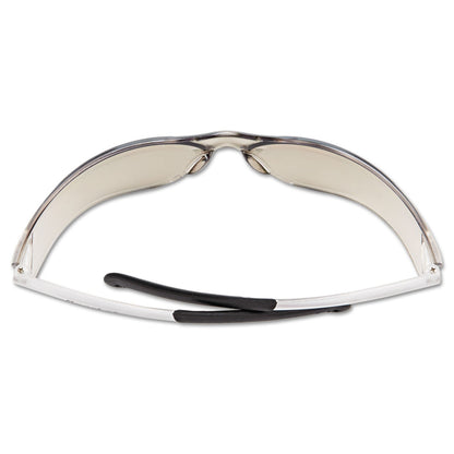 MCR BearKat Safety Glasses, Frost Frame, Clear Mirror Lens