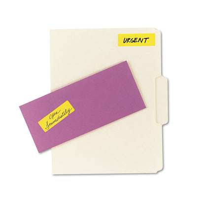 Avery Printable Self-Adhesive Removable Color-Coding Labels, 1 x 3, Neon Orange, 5/Sheet, 40 Sheets/Pack, (5477)