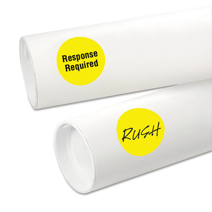 Avery Printable Self-Adhesive Removable Color-Coding Labels, 1.25" dia, Neon Yellow, 8/Sheet, 50 Sheets/Pack, (5499)