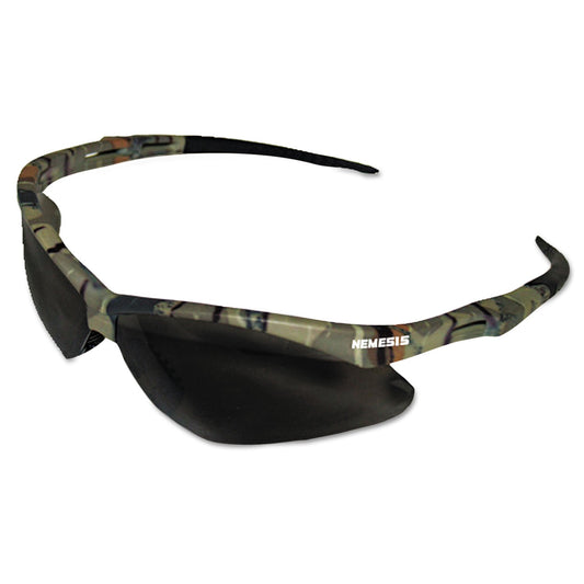 KleenGuard Nemesis Safety Glasses, Camo Frame, Smoke Anti-Fog Lens