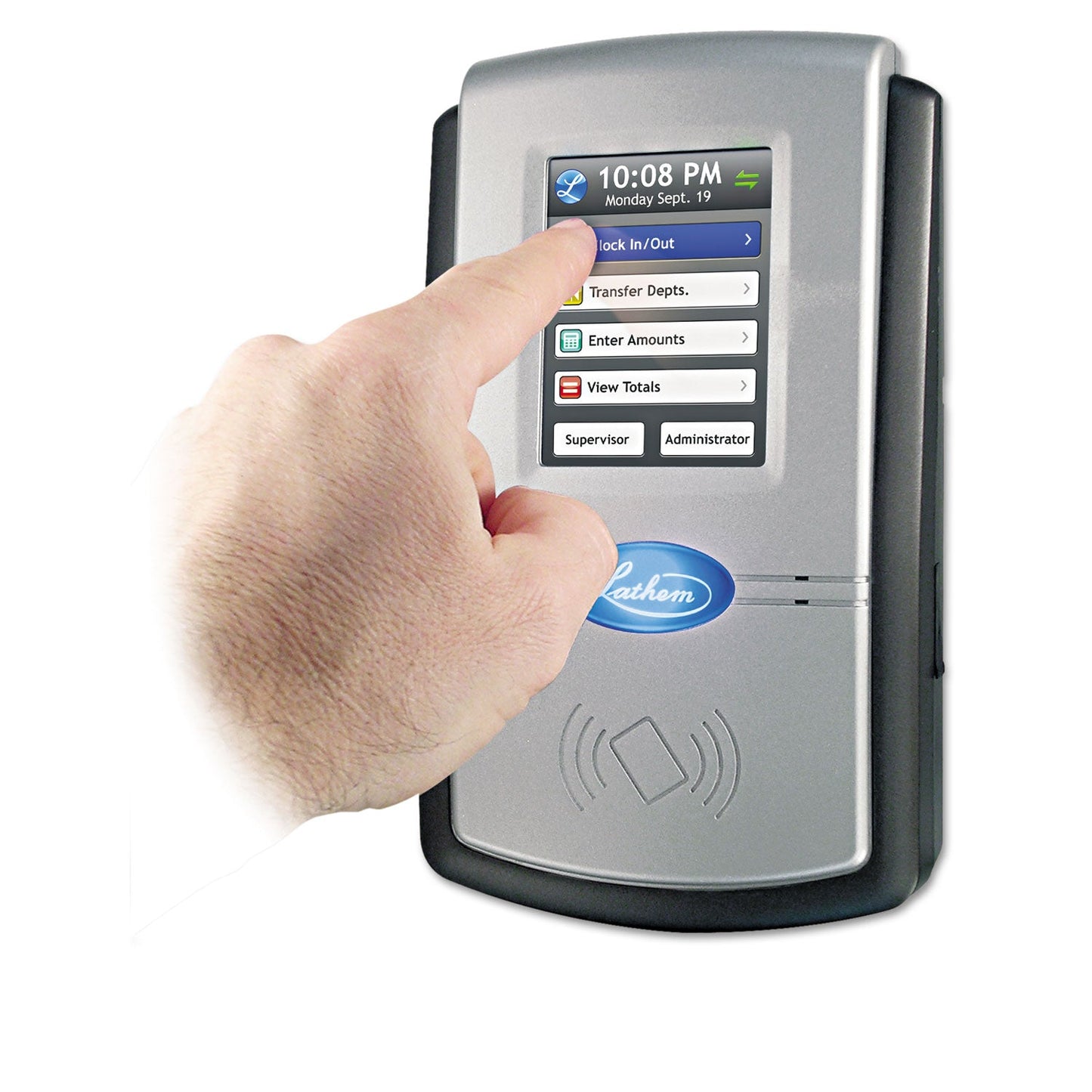 Lathem PC700 Online WiFi TouchScreen Time and Attendance System, LCD Display, Gray