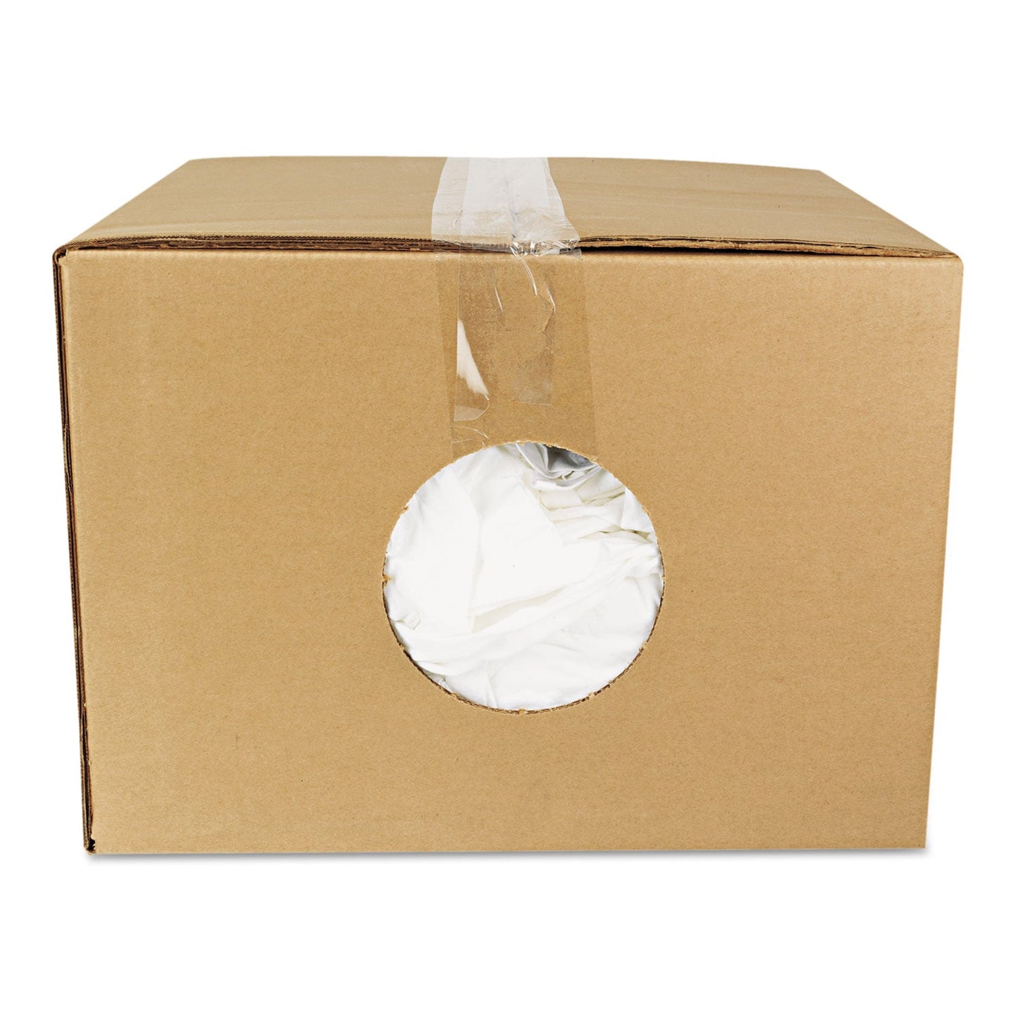 HOSPECO New Bleached White T-Shirt Rags, 25 Pounds/Bag