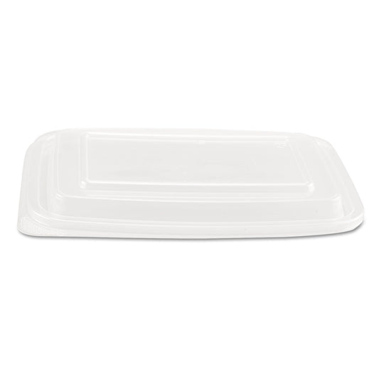 Genpak Microwave Safe Container Lid, Fits 24-32 oz, Rectangular, Clear, Plastic, 75/Bag, 4 Bags/Carton