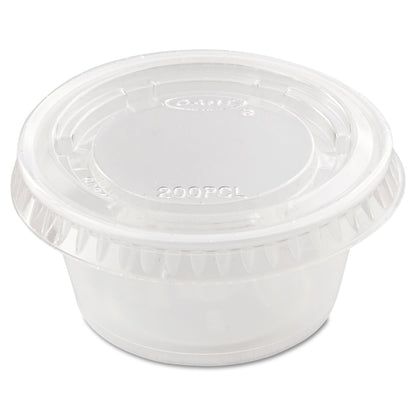 Dart Portion/Souffle Cup Lids, PET, Fits 1.5 oz to 2.5 oz Cups, Clear, 2,500/Carton