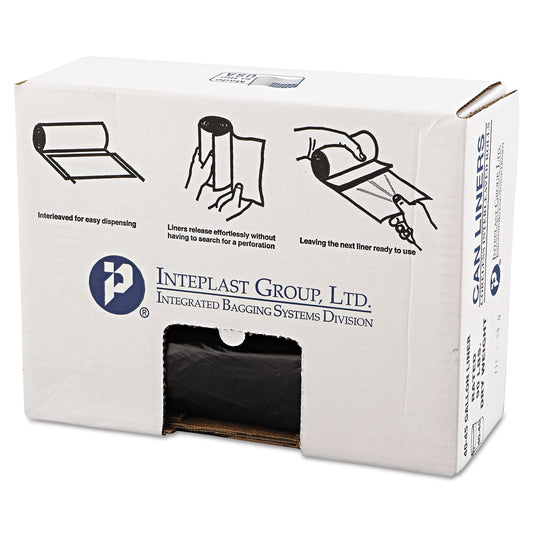 Inteplast Group High-Density Commercial Can Liners Value Pack, 45 gal, 19 microns, 40" x 46", Black, 150/Carton
