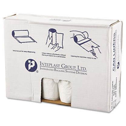 Inteplast Group High-Density Commercial Can Liners Value Pack, 45 gal, 11 microns, 40" x 46", Clear, 250/Carton