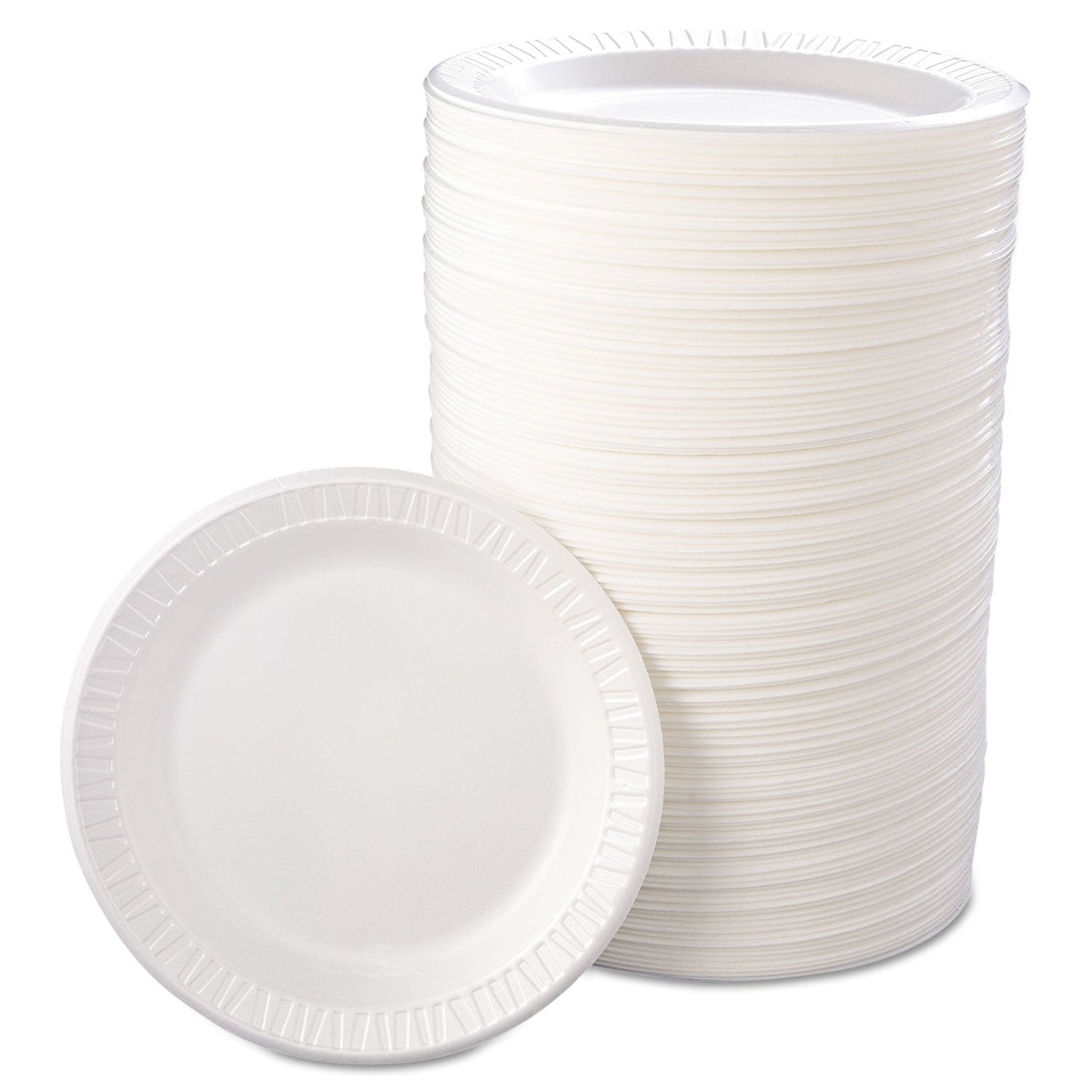 Dart Quiet Classic Laminated Foam Dinnerware, Plate, 9" dia, White, 125/Pack, 4 Packs/Carton