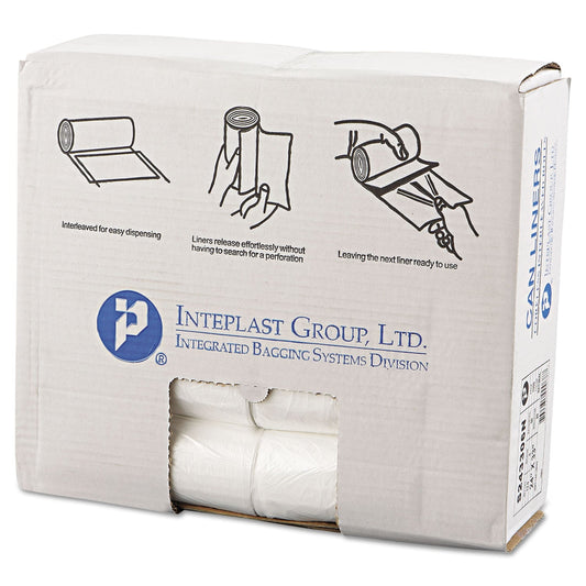 Inteplast Group High-Density Commercial Can Liners, 16 gal, 6 microns, 24" x 33", Natural, 1,000/Carton