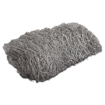 GMT Industrial-Quality Steel Wool Hand Pads, #3 Medium, Steel Gray, 16 Pads/Sleeve, 12 Sleeves/Carton